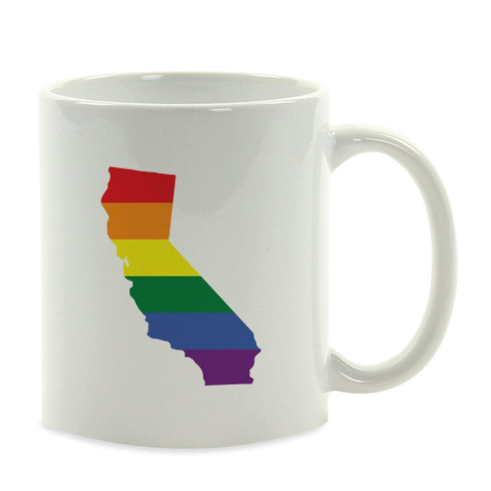 Andaz Press 11oz Rainbow Gay Lesbian Transgender LGBQT Pride Flag US State Coffee Mug-Set of 1-Andaz Press-California-