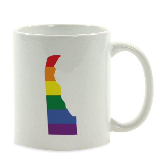 Andaz Press 11oz Rainbow Gay Lesbian Transgender LGBQT Pride Flag US State Coffee Mug-Set of 1-Andaz Press-Delaware-