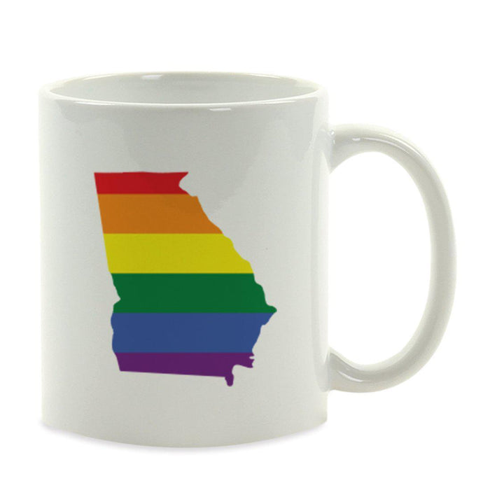 Andaz Press 11oz Rainbow Gay Lesbian Transgender LGBQT Pride Flag US State Coffee Mug-Set of 1-Andaz Press-Georgia-