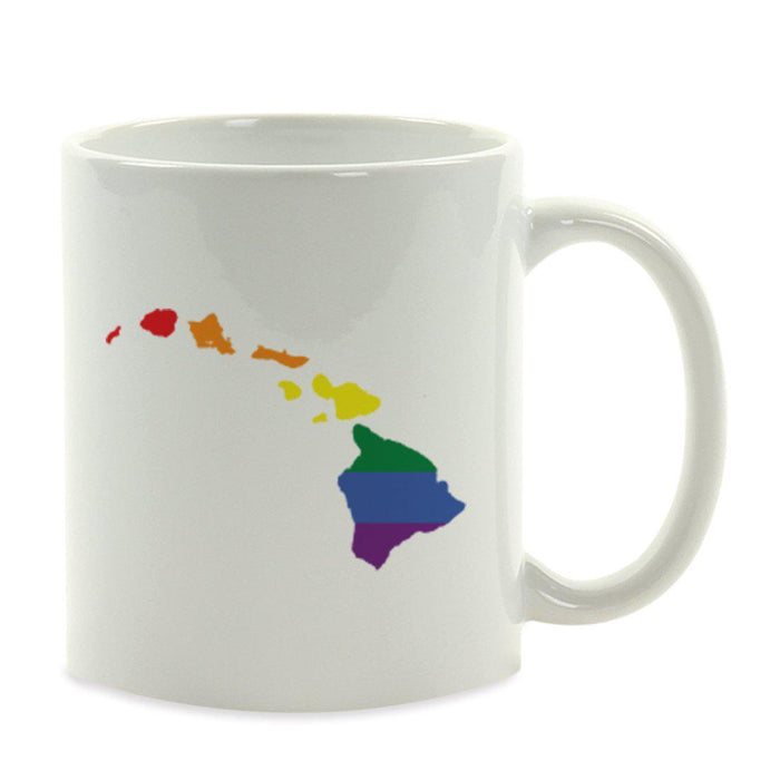 Andaz Press 11oz Rainbow Gay Lesbian Transgender LGBQT Pride Flag US State Coffee Mug-Set of 1-Andaz Press-Hawaii-