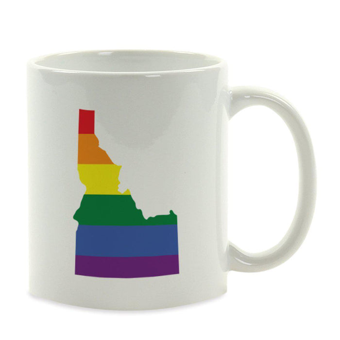 Andaz Press 11oz Rainbow Gay Lesbian Transgender LGBQT Pride Flag US State Coffee Mug-Set of 1-Andaz Press-Idaho-