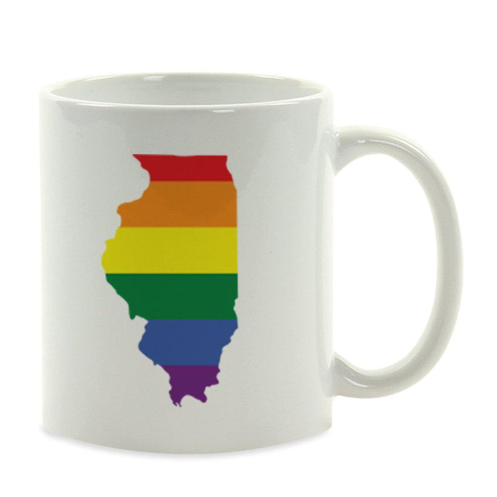 Andaz Press 11oz Rainbow Gay Lesbian Transgender LGBQT Pride Flag US State Coffee Mug-Set of 1-Andaz Press-Illinois-
