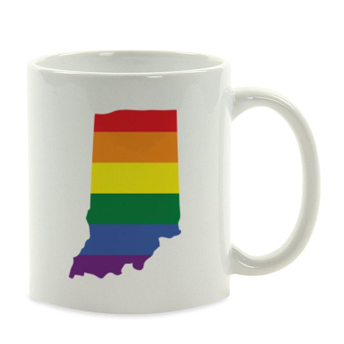Andaz Press 11oz Rainbow Gay Lesbian Transgender LGBQT Pride Flag US State Coffee Mug-Set of 1-Andaz Press-Indiana-