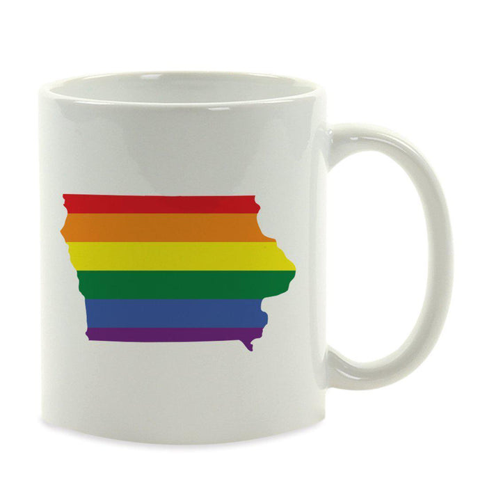 Andaz Press 11oz Rainbow Gay Lesbian Transgender LGBQT Pride Flag US State Coffee Mug-Set of 1-Andaz Press-Iowa-