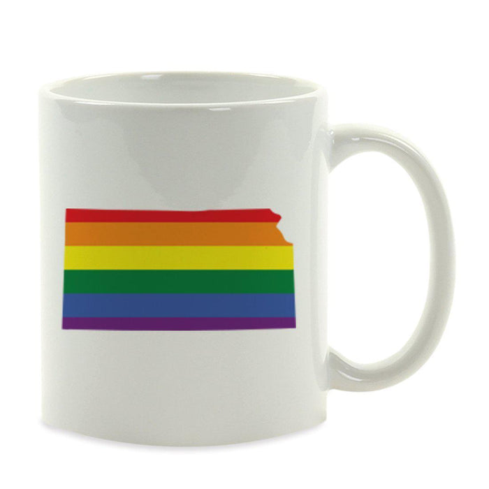 Andaz Press 11oz Rainbow Gay Lesbian Transgender LGBQT Pride Flag US State Coffee Mug-Set of 1-Andaz Press-Kansas-