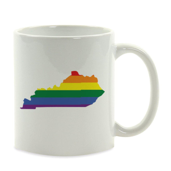 Andaz Press 11oz Rainbow Gay Lesbian Transgender LGBQT Pride Flag US State Coffee Mug-Set of 1-Andaz Press-Kentucky-