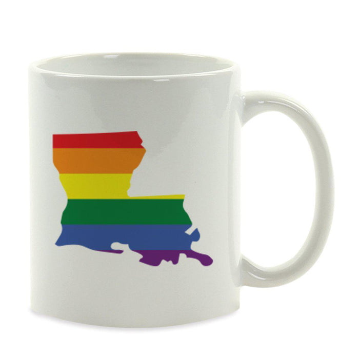Andaz Press 11oz Rainbow Gay Lesbian Transgender LGBQT Pride Flag US State Coffee Mug-Set of 1-Andaz Press-Louisiana-