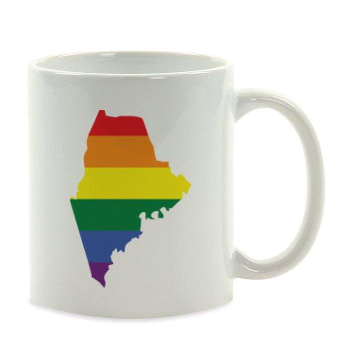 Andaz Press 11oz Rainbow Gay Lesbian Transgender LGBQT Pride Flag US State Coffee Mug-Set of 1-Andaz Press-Maine-