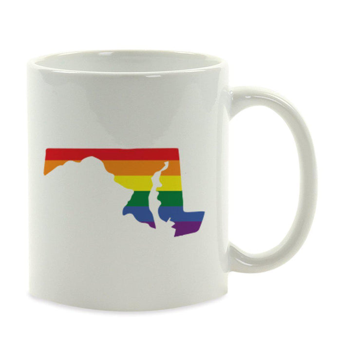 Andaz Press 11oz Rainbow Gay Lesbian Transgender LGBQT Pride Flag US State Coffee Mug-Set of 1-Andaz Press-Maryland-