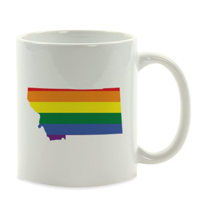 Andaz Press 11oz Rainbow Gay Lesbian Transgender LGBQT Pride Flag US State Coffee Mug-Set of 1-Andaz Press-Montana-