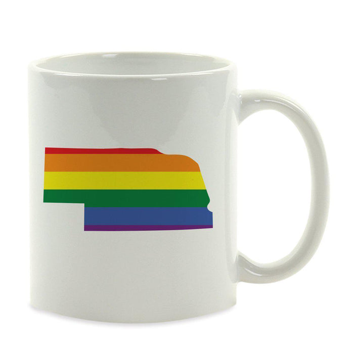 Andaz Press 11oz Rainbow Gay Lesbian Transgender LGBQT Pride Flag US State Coffee Mug-Set of 1-Andaz Press-Nebraska-