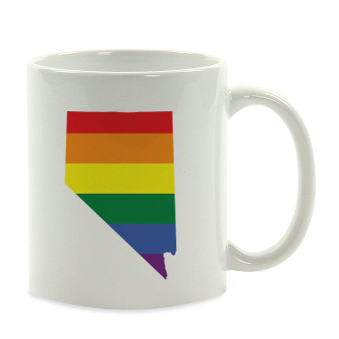 Andaz Press 11oz Rainbow Gay Lesbian Transgender LGBQT Pride Flag US State Coffee Mug-Set of 1-Andaz Press-Nevada-