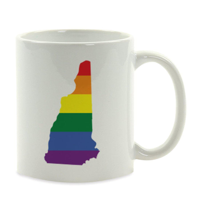 Andaz Press 11oz Rainbow Gay Lesbian Transgender LGBQT Pride Flag US State Coffee Mug-Set of 1-Andaz Press-New Hampshire-