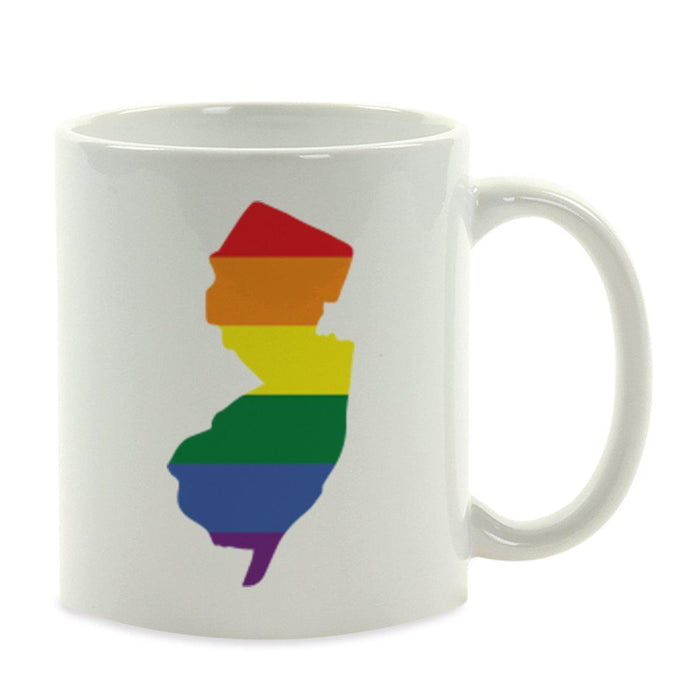 Andaz Press 11oz Rainbow Gay Lesbian Transgender LGBQT Pride Flag US State Coffee Mug-Set of 1-Andaz Press-New Jersey-