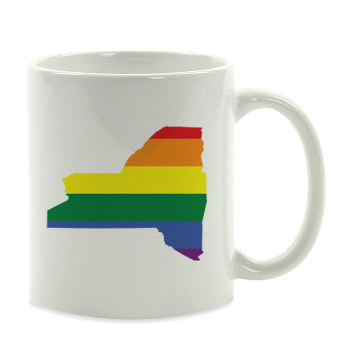 Andaz Press 11oz Rainbow Gay Lesbian Transgender LGBQT Pride Flag US State Coffee Mug-Set of 1-Andaz Press-New York-