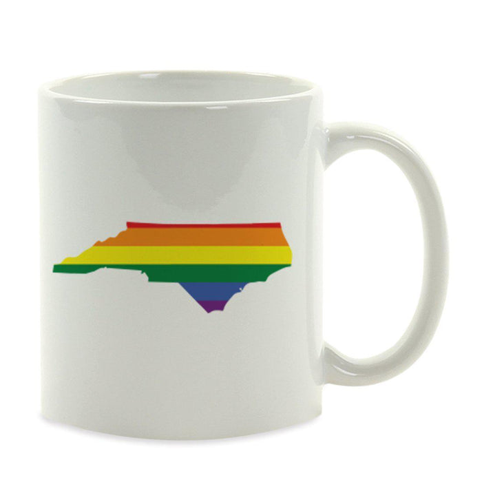 Andaz Press 11oz Rainbow Gay Lesbian Transgender LGBQT Pride Flag US State Coffee Mug-Set of 1-Andaz Press-North Carolina-