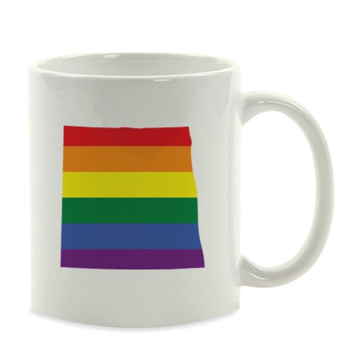Andaz Press 11oz Rainbow Gay Lesbian Transgender LGBQT Pride Flag US State Coffee Mug-Set of 1-Andaz Press-North Dakota-
