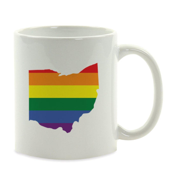 Andaz Press 11oz Rainbow Gay Lesbian Transgender LGBQT Pride Flag US State Coffee Mug-Set of 1-Andaz Press-Ohio-