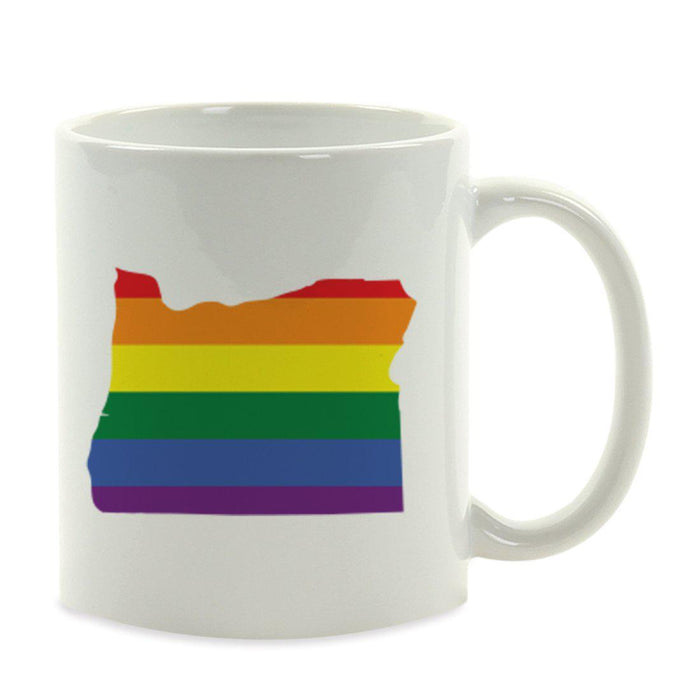 Andaz Press 11oz Rainbow Gay Lesbian Transgender LGBQT Pride Flag US State Coffee Mug-Set of 1-Andaz Press-Oregon-