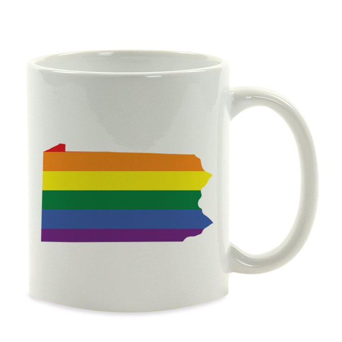 Andaz Press 11oz Rainbow Gay Lesbian Transgender LGBQT Pride Flag US State Coffee Mug-Set of 1-Andaz Press-Pennsylvania-