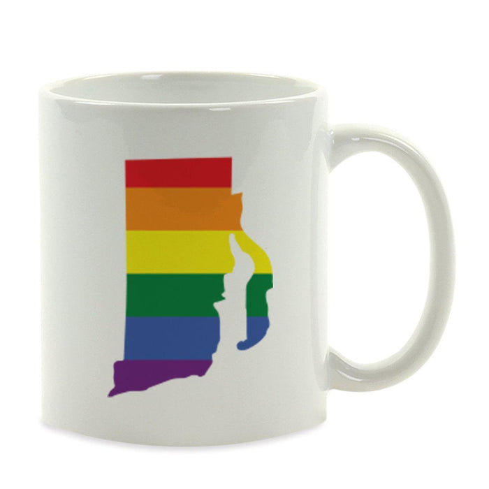 Andaz Press 11oz Rainbow Gay Lesbian Transgender LGBQT Pride Flag US State Coffee Mug-Set of 1-Andaz Press-Rhode Island-
