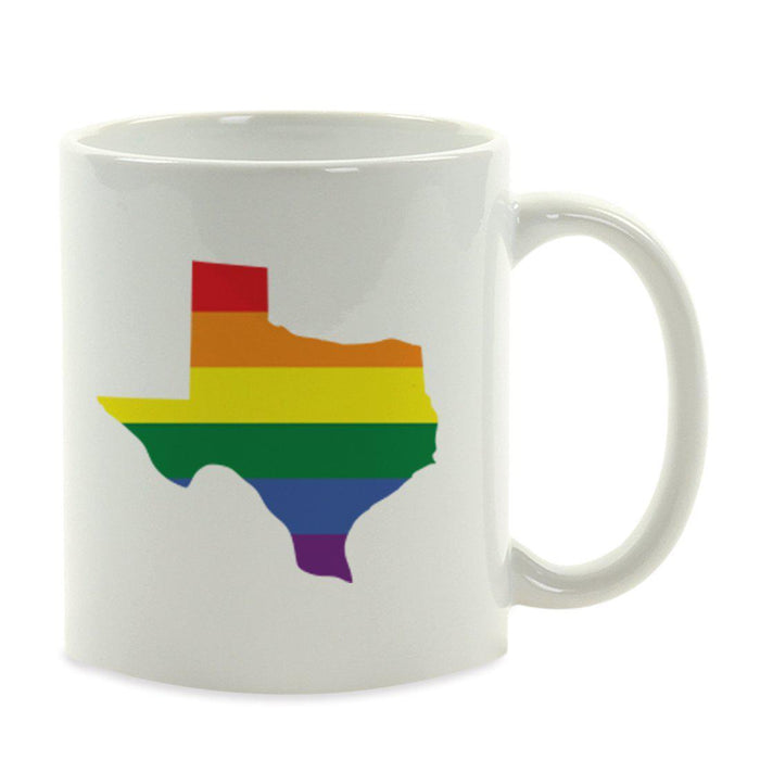 Andaz Press 11oz Rainbow Gay Lesbian Transgender LGBQT Pride Flag US State Coffee Mug-Set of 1-Andaz Press-Texas-