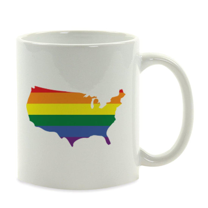 Andaz Press 11oz Rainbow Gay Lesbian Transgender LGBQT Pride Flag US State Coffee Mug-Set of 1-Andaz Press-United States-