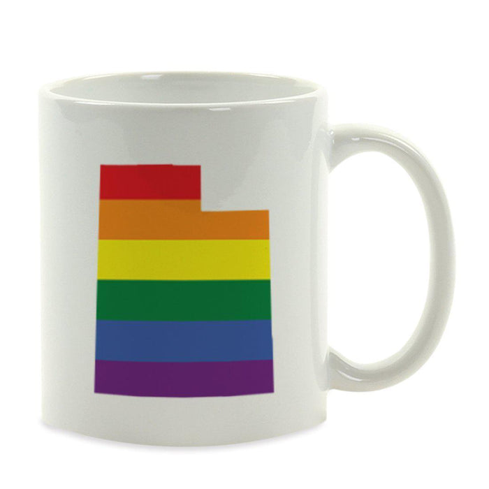 Andaz Press 11oz Rainbow Gay Lesbian Transgender LGBQT Pride Flag US State Coffee Mug-Set of 1-Andaz Press-Utah-