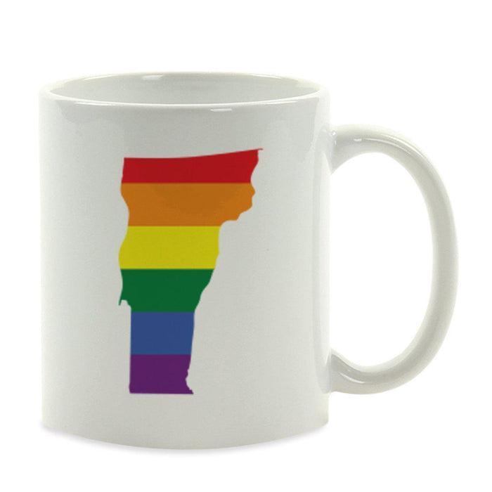 Andaz Press 11oz Rainbow Gay Lesbian Transgender LGBQT Pride Flag US State Coffee Mug-Set of 1-Andaz Press-Vermont-