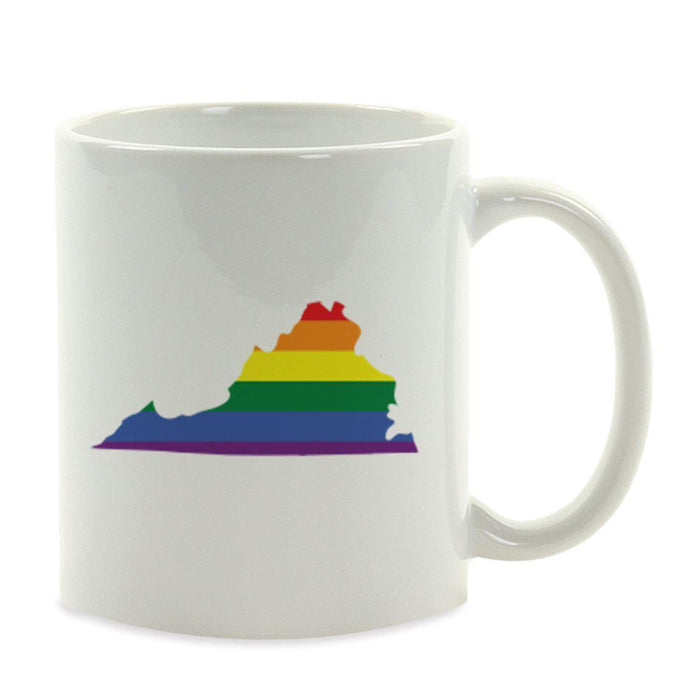Andaz Press 11oz Rainbow Gay Lesbian Transgender LGBQT Pride Flag US State Coffee Mug-Set of 1-Andaz Press-Virginia-