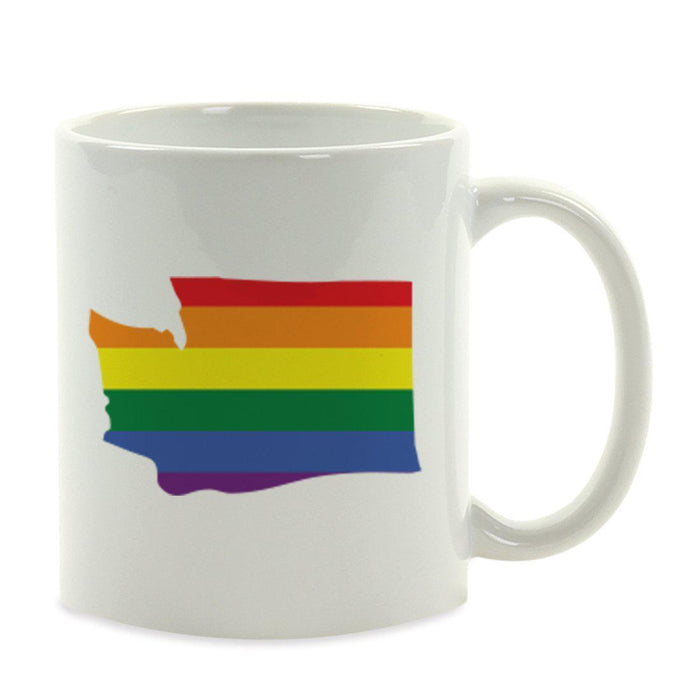 Andaz Press 11oz Rainbow Gay Lesbian Transgender LGBQT Pride Flag US State Coffee Mug-Set of 1-Andaz Press-Washington-