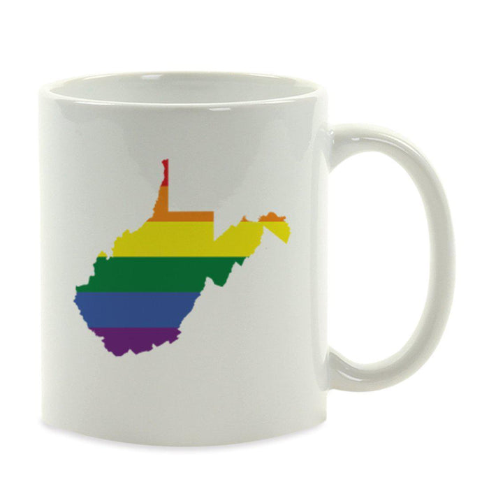 Andaz Press 11oz Rainbow Gay Lesbian Transgender LGBQT Pride Flag US State Coffee Mug-Set of 1-Andaz Press-West Virginia-