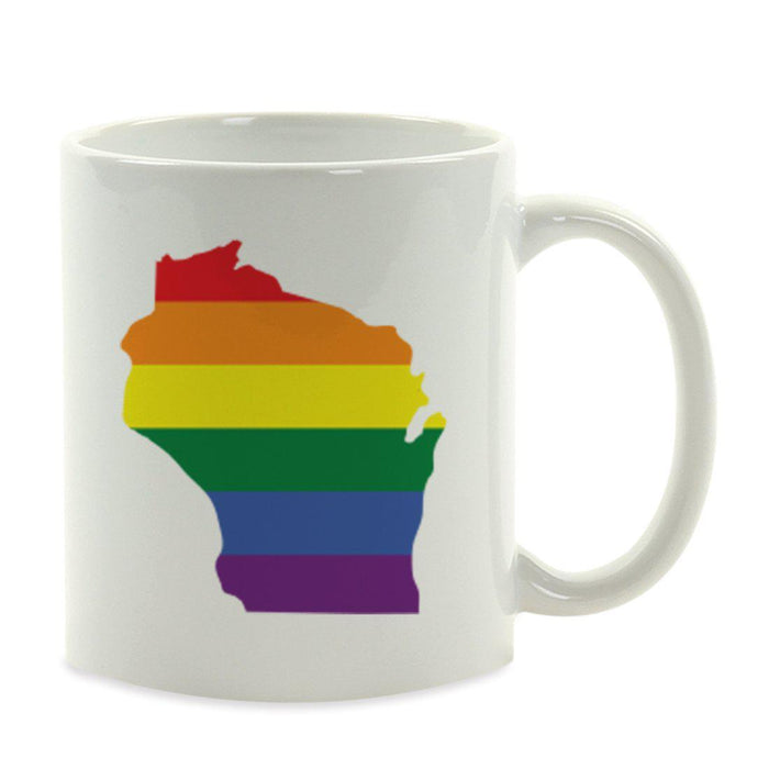 Andaz Press 11oz Rainbow Gay Lesbian Transgender LGBQT Pride Flag US State Coffee Mug-Set of 1-Andaz Press-Wisconsin-