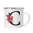 Andaz Press 11oz Red Poinsettia Flower Monogram Campfire Coffee Mug-Set of 1-Andaz Press-C-