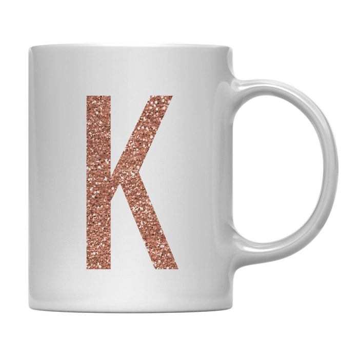 Andaz Press 11oz Rose Gold Faux Glitter Monogram Coffee Mug-Set of 1-Andaz Press-A-