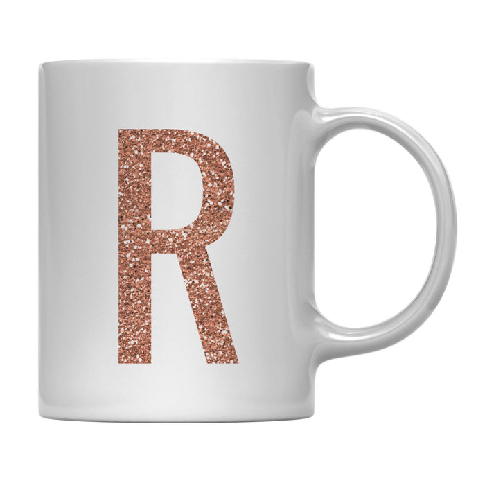 Andaz Press 11oz Rose Gold Faux Glitter Monogram Coffee Mug-Set of 1-Andaz Press-A-