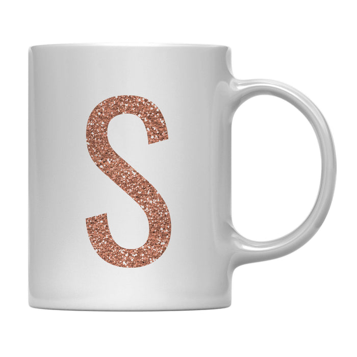 Andaz Press 11oz Rose Gold Faux Glitter Monogram Coffee Mug-Set of 1-Andaz Press-A-