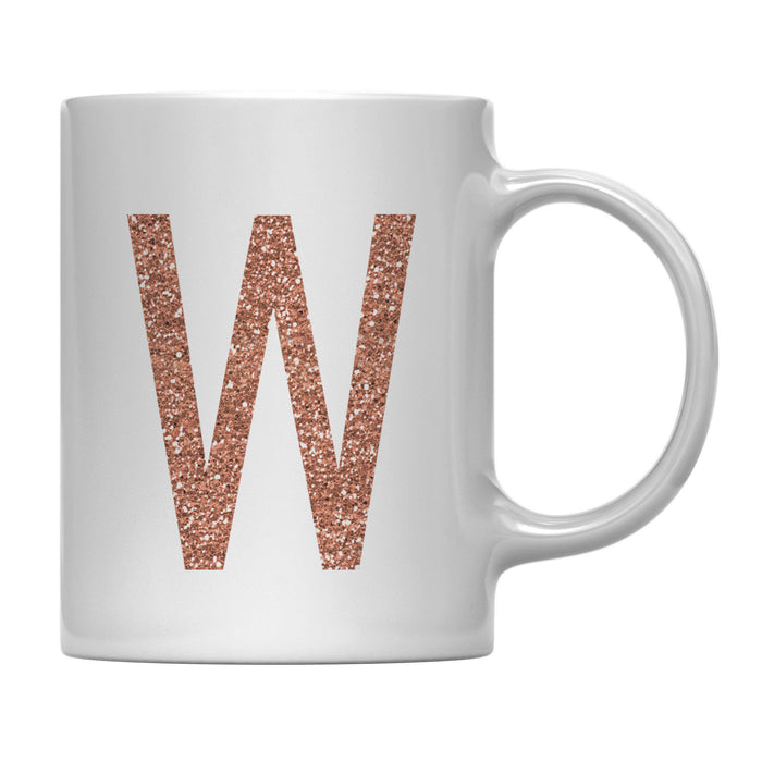 Andaz Press 11oz Rose Gold Faux Glitter Monogram Coffee Mug-Set of 1-Andaz Press-A-