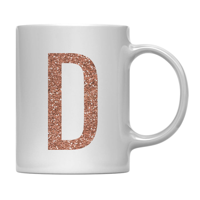 Andaz Press 11oz Rose Gold Faux Glitter Monogram Coffee Mug-Set of 1-Andaz Press-A-
