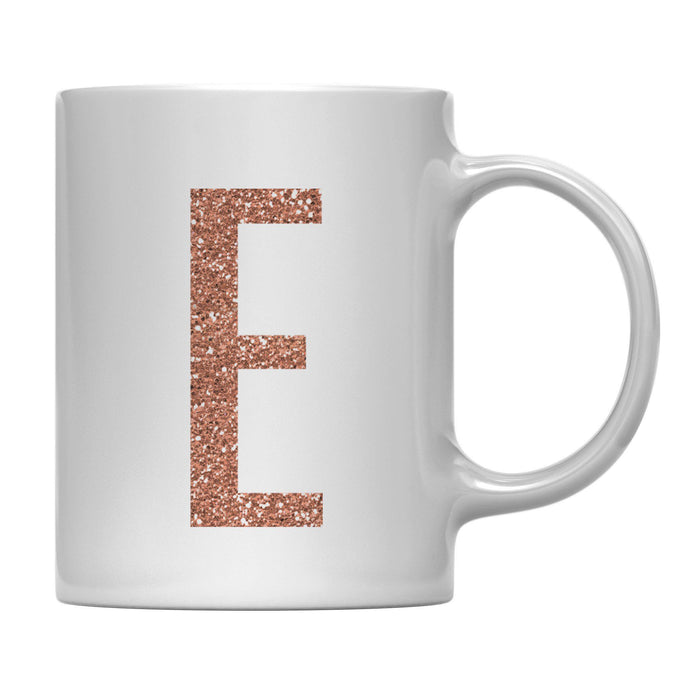 Andaz Press 11oz Rose Gold Faux Glitter Monogram Coffee Mug-Set of 1-Andaz Press-A-