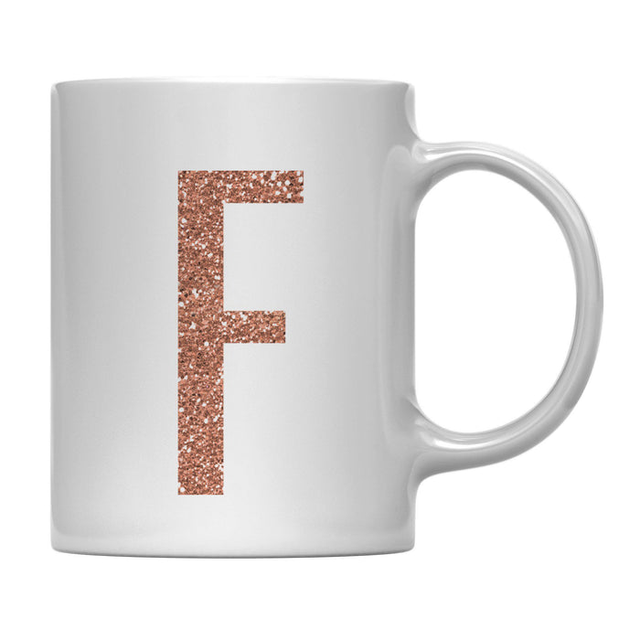 Andaz Press 11oz Rose Gold Faux Glitter Monogram Coffee Mug-Set of 1-Andaz Press-A-