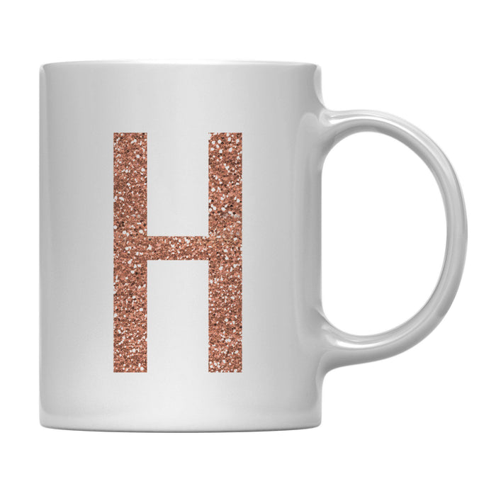 Andaz Press 11oz Rose Gold Faux Glitter Monogram Coffee Mug-Set of 1-Andaz Press-A-