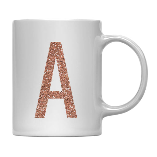 Andaz Press 11oz Rose Gold Faux Glitter Monogram Coffee Mug-Set of 1-Andaz Press-A-