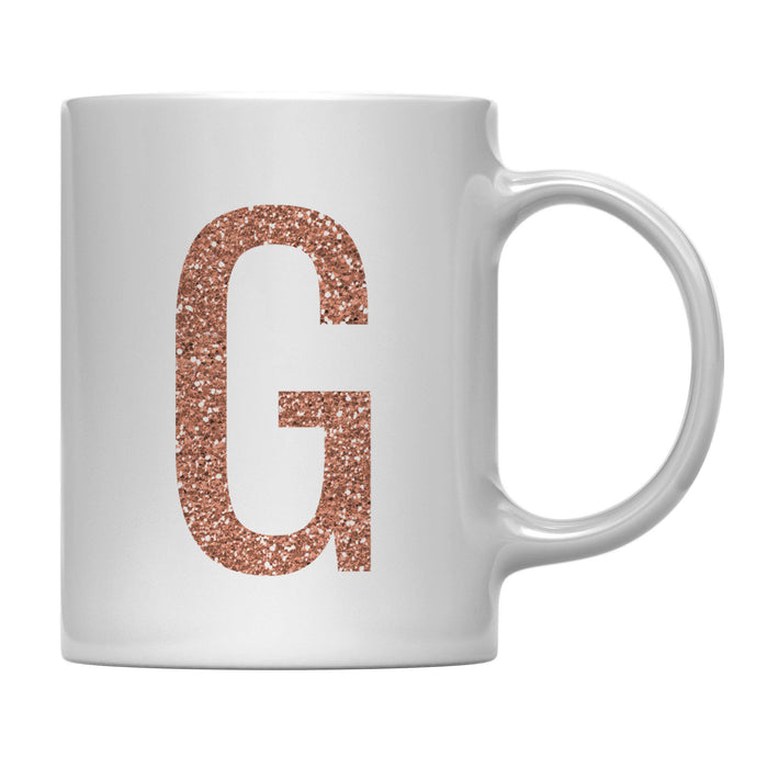 Andaz Press 11oz Rose Gold Faux Glitter Monogram Coffee Mug-Set of 1-Andaz Press-G-