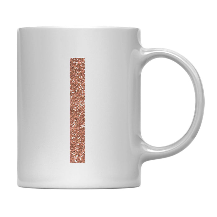 Andaz Press 11oz Rose Gold Faux Glitter Monogram Coffee Mug-Set of 1-Andaz Press-I-