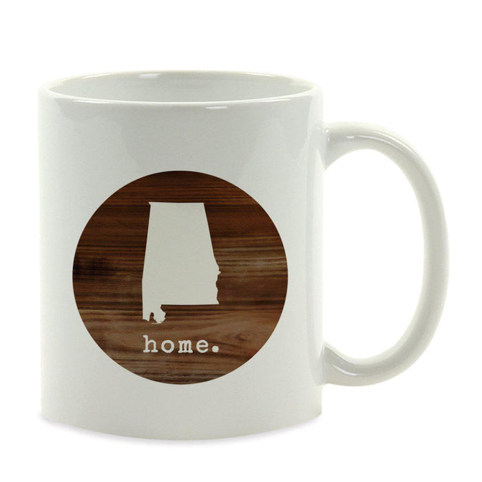 Andaz Press 11oz Rustic Wood Home US State Coffee Mug-Set of 1-Andaz Press-Alabama-