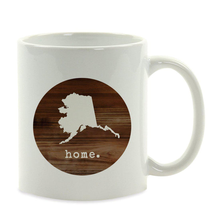 Andaz Press 11oz Rustic Wood Home US State Coffee Mug-Set of 1-Andaz Press-Alaska-