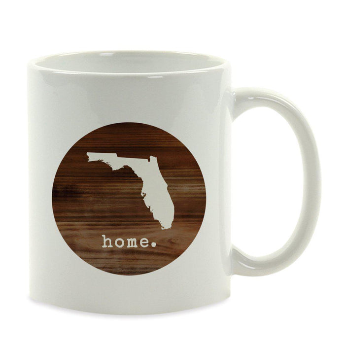 Andaz Press 11oz Rustic Wood Home US State Coffee Mug-Set of 1-Andaz Press-Florida-
