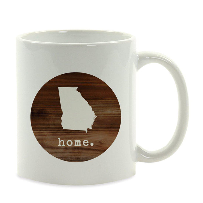 Andaz Press 11oz Rustic Wood Home US State Coffee Mug-Set of 1-Andaz Press-Georgia-