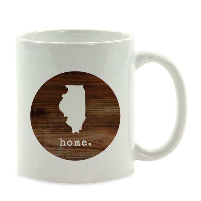 Andaz Press 11oz Rustic Wood Home US State Coffee Mug-Set of 1-Andaz Press-Illinois-
